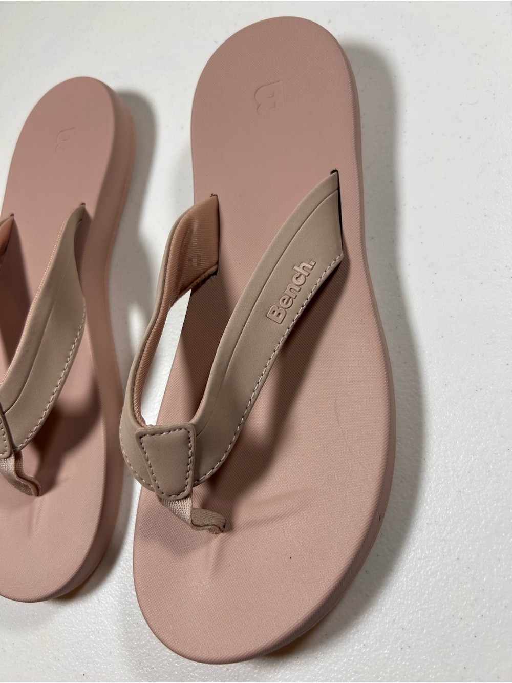 Bench Women's Blush Pink and Beige Flip Flop Sandals